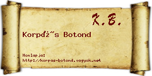 Korpás Botond névjegykártya